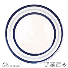 Assiette plate en céramique Blue Circle